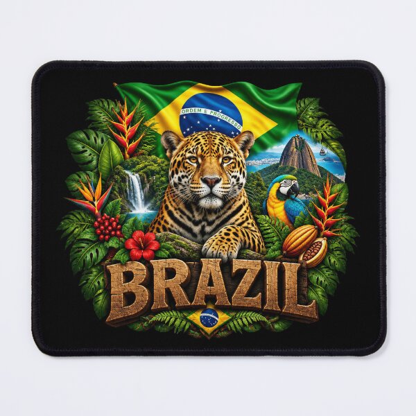 Item preview, Brazil Heritage – Jaguar & Rainforest Emblem designed and sold by FlagX.