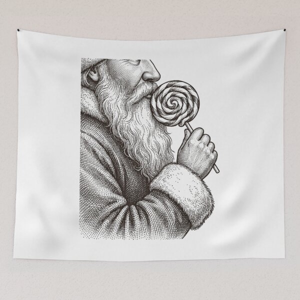 Artikelvorschau, Vintage Santa Eating Lollipop Candy Christmas Kids Men Women entworfen und verkauft von w66aboo.