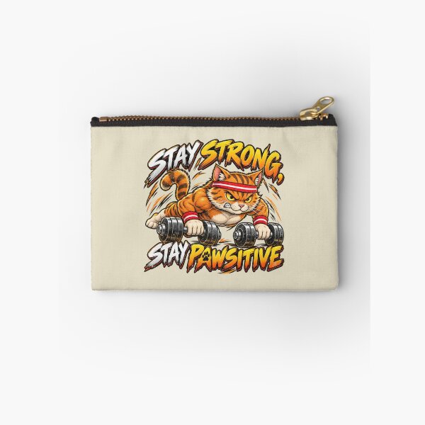 Item preview, Stay Strong Stay Pawsitive – Workout Cat designed and sold by AwesomeBeyondLimits.