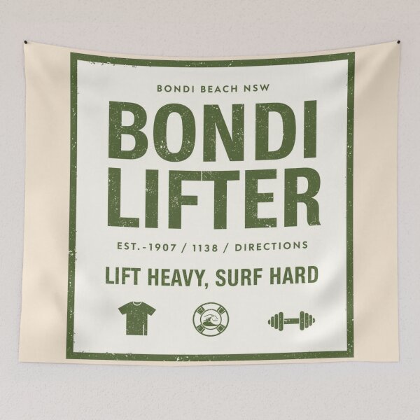 Item preview, Bondi Lifter Beach Gym Surf Australia Workout Aussie Slag designed and sold by Yellowriversss.