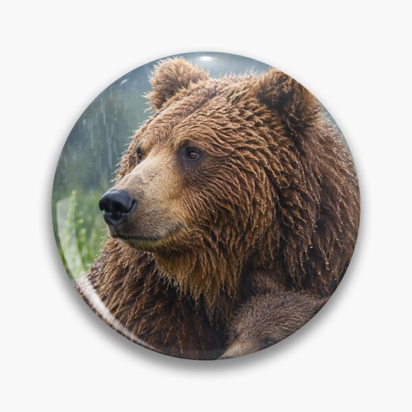Item preview, Grizzly Bear Family in Rainy Meadow designed and sold by BLUESKY11a.