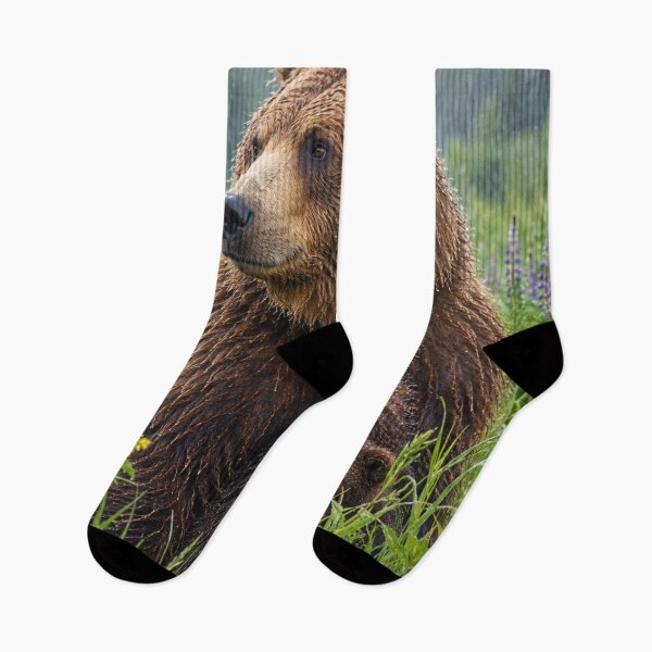 Item preview, Grizzly Bear Family in Rainy Meadow designed and sold by BLUESKY11a.