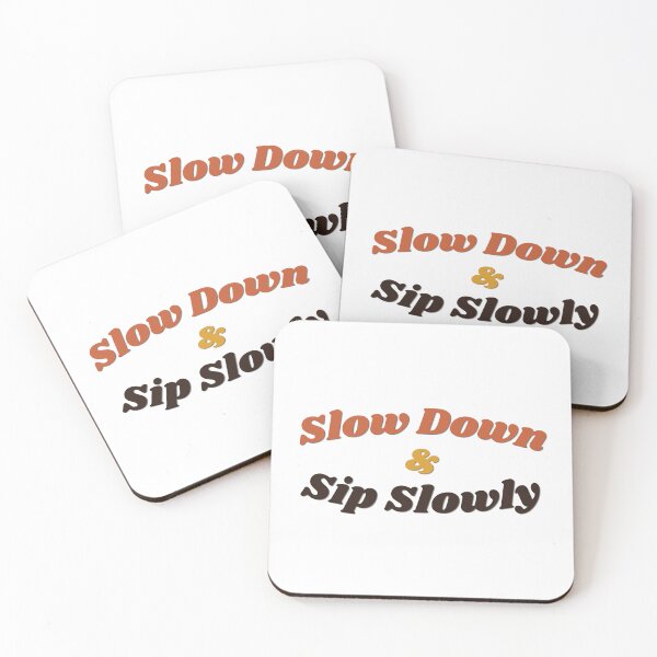 Item preview, Slow Down And Sip Slowly Retro 70s Wavy Coffee Lover Typography designed and sold by wildsilencee.