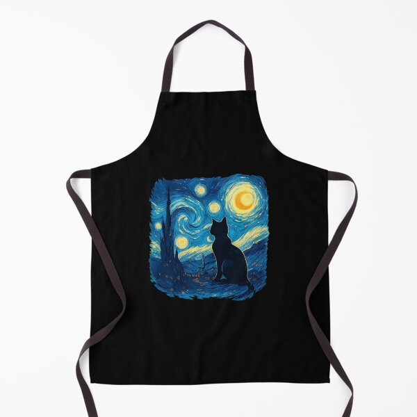 Item preview, Starry Night Cat – Van Gogh Inspired Cat Art designed and sold by Sandy's Cheeky Studio.