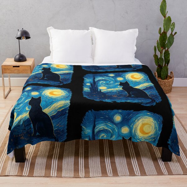 Item preview, Starry Night Cat – Van Gogh Inspired Cat Art designed and sold by Sandy's Cheeky Studio.