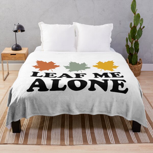 Item preview, Retro Leaf Me Alone Funny Autumn Fall Puns Maple Leaves designed and sold by Shape Snip Studio.