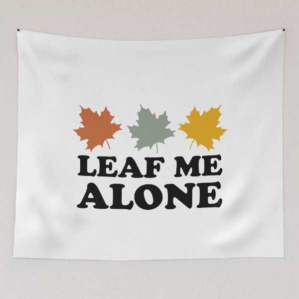 Item preview, Retro Leaf Me Alone Funny Autumn Fall Puns Maple Leaves designed and sold by Shape Snip Studio.
