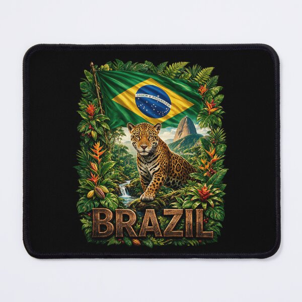 Item preview, Brazil Heritage – Jaguar & Rainforest Emblem designed and sold by FlagX.