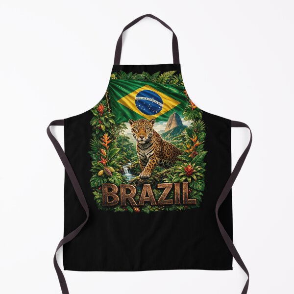 Item preview, Brazil Heritage – Jaguar & Rainforest Emblem designed and sold by FlagX.