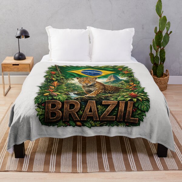 Item preview, Brazil Heritage – Jaguar & Rainforest Emblem designed and sold by FlagX.