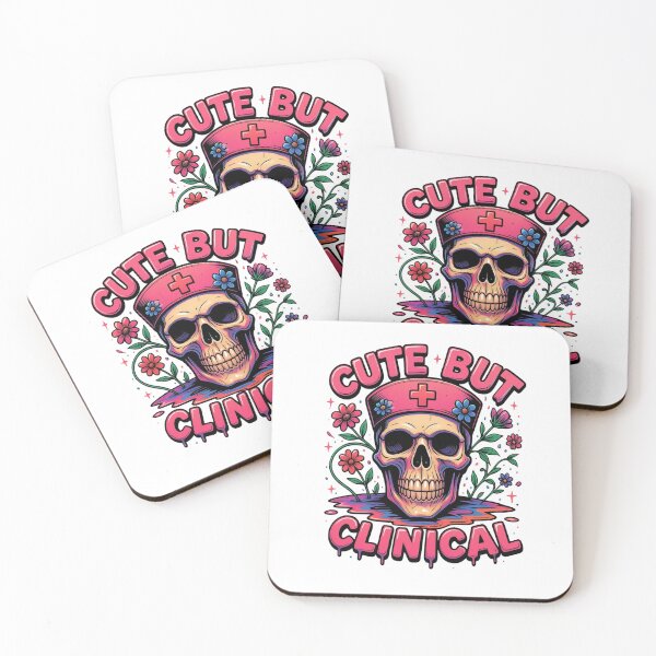 Item preview, Cute But Clinical Floral Nurse Skull designed and sold by MarCinu Art.