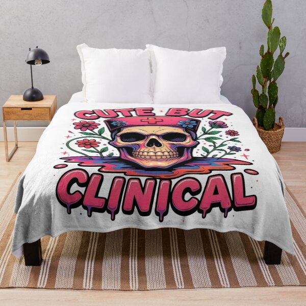 Item preview, Cute But Clinical Floral Nurse Skull designed and sold by MarCinu Art.