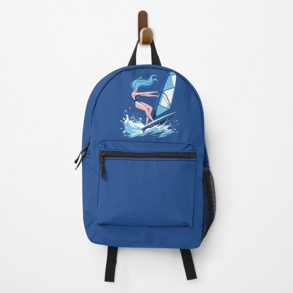 Item preview, Windsurfing Girl Ocean Wave Water Sports Summer Vector Illustration designed and sold by KiwiRider.