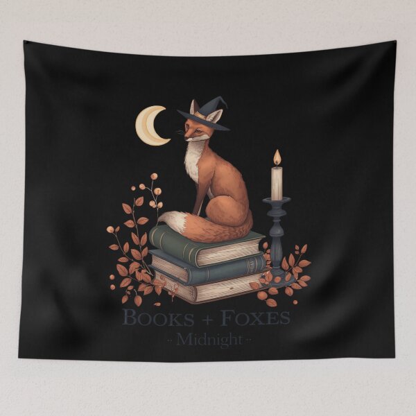 Item preview, Witchy Book Lover Fox designed and sold by ChicTrendz.