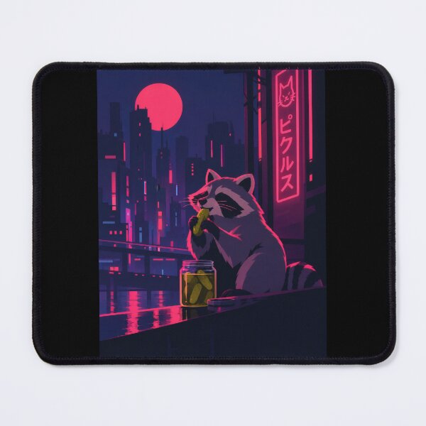 Item preview, Neon City Raccoon Eating Pickles designed and sold by Arienrod's Designs.