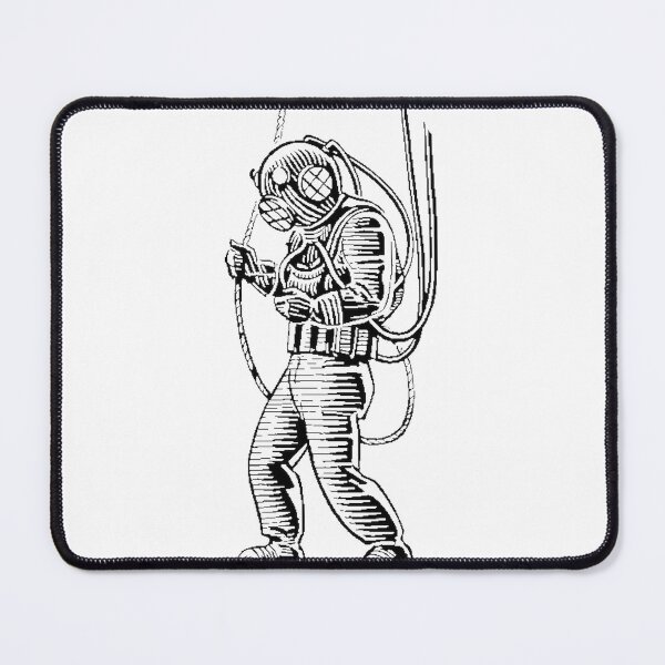 Item preview, Intricate Deep Sea Diver Illustration with Vintage Style and Ocean Exploration Theme designed and sold by zwaftney.