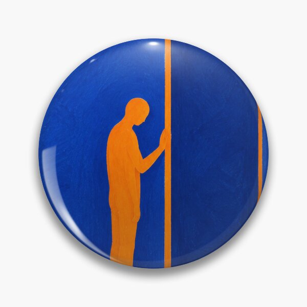 Item preview, 'Not Yet, But Soon' — Blue and Orange Doorway Figurative Art designed and sold by Moodzu.