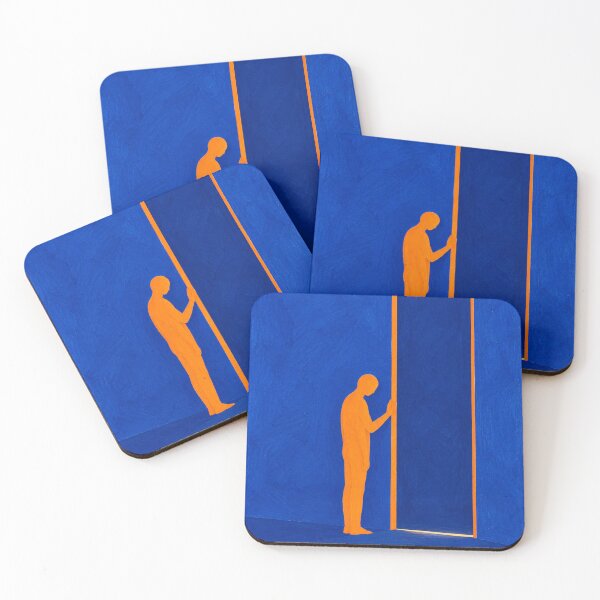 Item preview, 'Not Yet, But Soon' — Blue and Orange Doorway Figurative Art designed and sold by Moodzu.