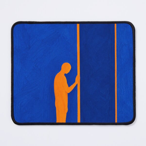 Item preview, 'Not Yet, But Soon' — Blue and Orange Doorway Figurative Art designed and sold by Moodzu.