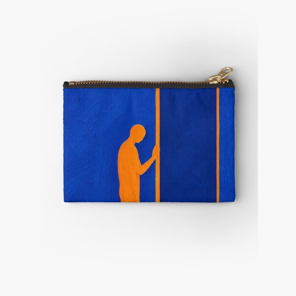 Item preview, 'Not Yet, But Soon' — Blue and Orange Doorway Figurative Art designed and sold by Moodzu.