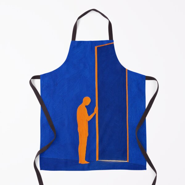 Item preview, 'Not Yet, But Soon' — Blue and Orange Doorway Figurative Art designed and sold by Moodzu.