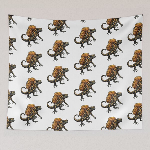 Item preview, Salamander Adventure Explorer – Vintage Amphibian Backpacker designed and sold by timizar.