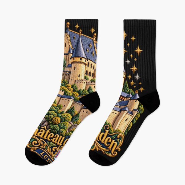Item preview, Vianden Castle Luxembourg Ornate Medieval Travel Art designed and sold by Emoji Emblems.