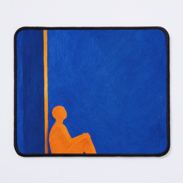 Artikelvorschau, „Immer noch hier“ – figurative Kunst in Kobaltblau und Orange entworfen und verkauft von Moodzu.
