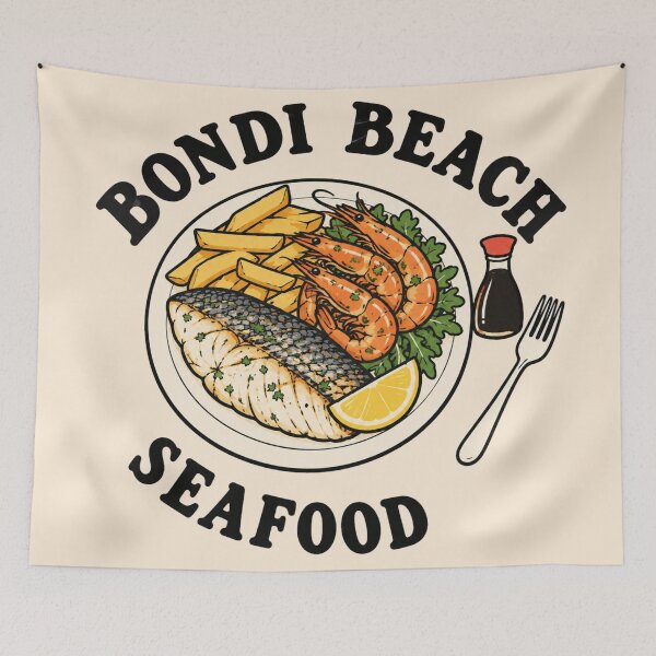 Item preview, Bondi Beach Seafood Fish Vintage Seafood Aussie Style designed and sold by Yellowriversss.