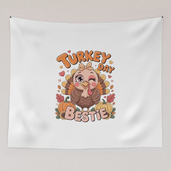 Item preview, Turkey Day Bestie – Cute Thanksgiving Turkey Art designed and sold by jkrphoto.