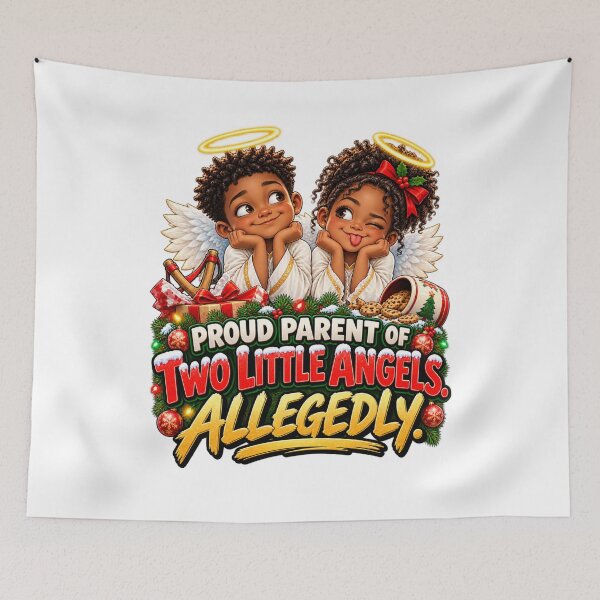 Item preview, Proud Parent of Two Little Angels… Allegedly. Yeah Right! designed and sold by signshirtz.