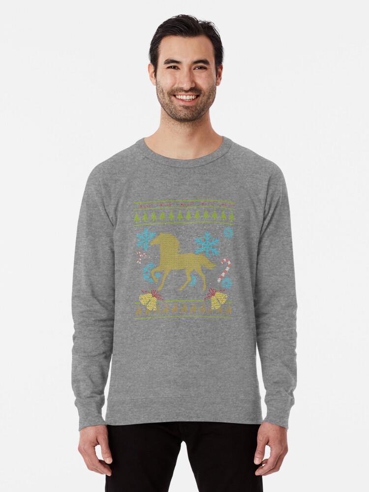 Cutting Horse Shirt Big Ugly Christmas Tshirts Horse Lover Lightweight Sweatshirt By Shoppzee Redbubble