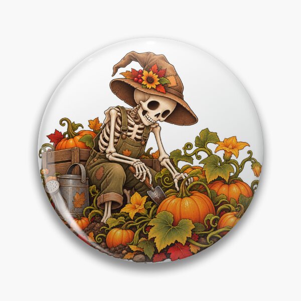 Item preview, Autumn Skeleton Gardening in a Pumpkin Patch designed and sold by Seasons & Reasons.