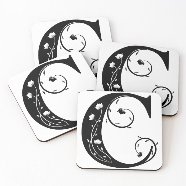 Item preview, Simple black letter C and flowers designed and sold by YoyoSolo.