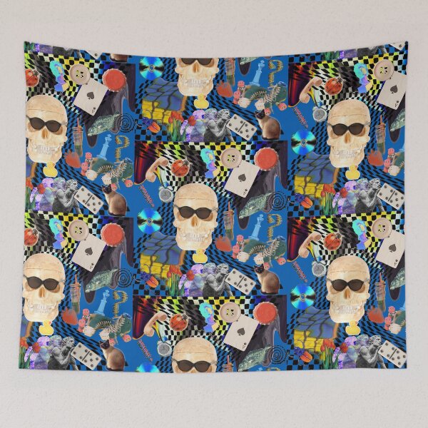 Item preview, Cool Skull Sunglasses Y2K Vaporwave Collage - Retro Aesthetic Art designed and sold by The Lady Goblin's Goods.