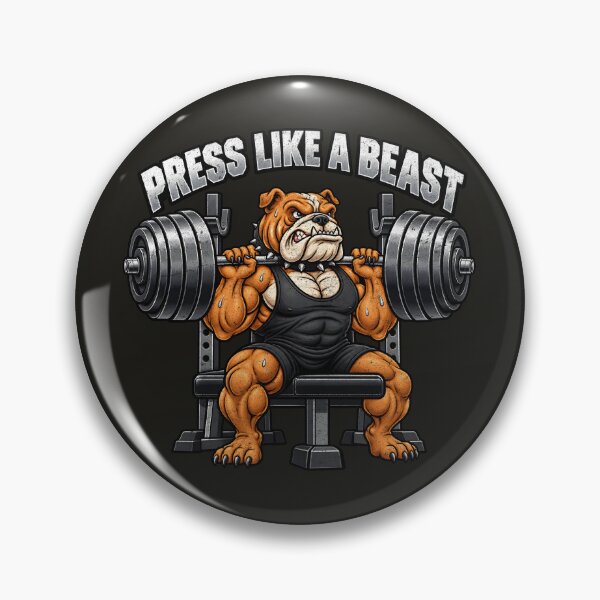 Item preview, Press Like a Beast – Bulldog Weightlifter designed and sold by AwesomeBeyondLimits.