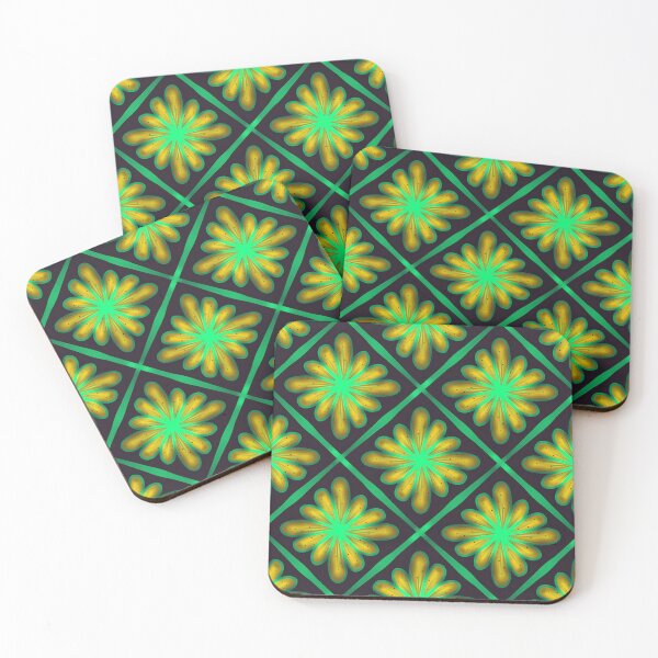 Item preview, Vintage Floral Diamond Pattern - Green & Yellow designed and sold by Rukhscreations.