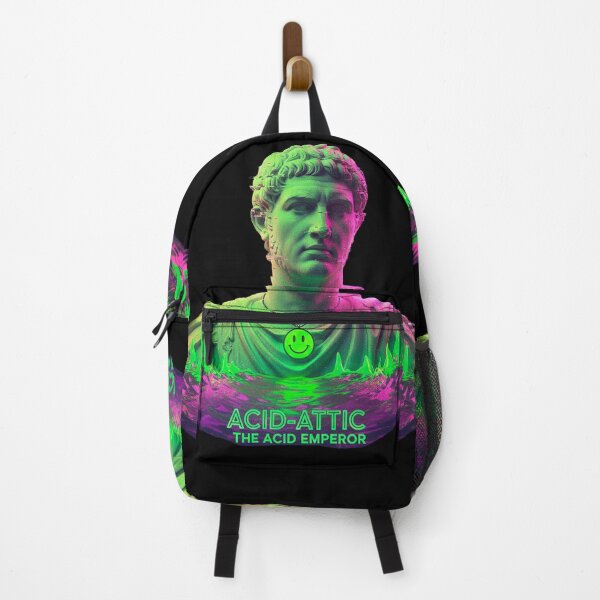 Item preview, Acid Emperor Roman Bust: Neon Acid House Art designed and sold by codex antique.