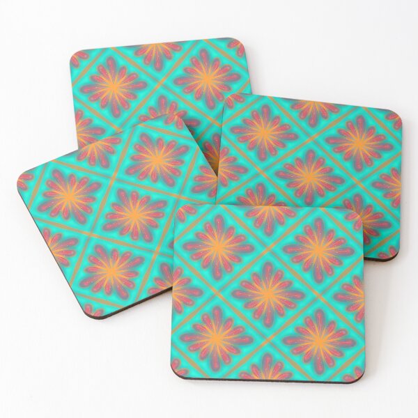Item preview, Vintage Floral Diamond Pattern - Turquoise designed and sold by Rukhscreations.