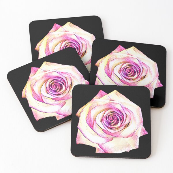 Item preview, Pastel Pink and Cream Stylized Rose Graphic Cutout designed and sold by BalkanBloomArt.