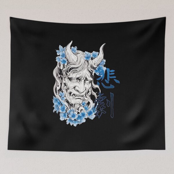 Item preview, Hannya Mask Tragedy - Japanese Tattoo Art designed and sold by GlitchZen.
