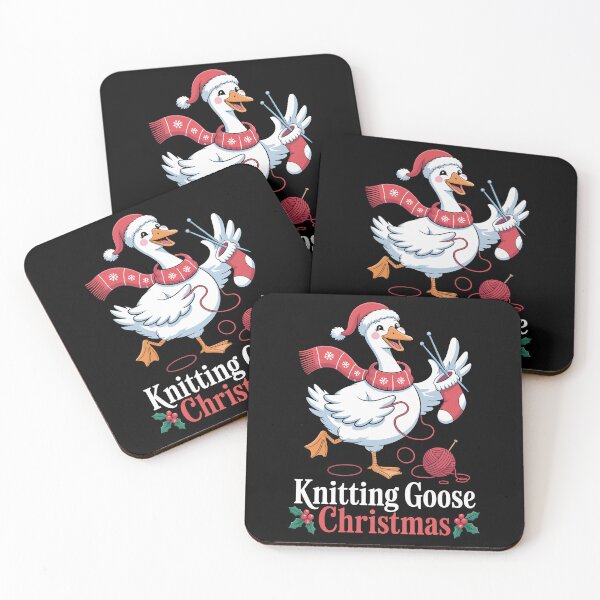 Item preview, Knitting Goose Christmas – Cute Yarn Crafter Holiday Art designed and sold by jkrphoto.