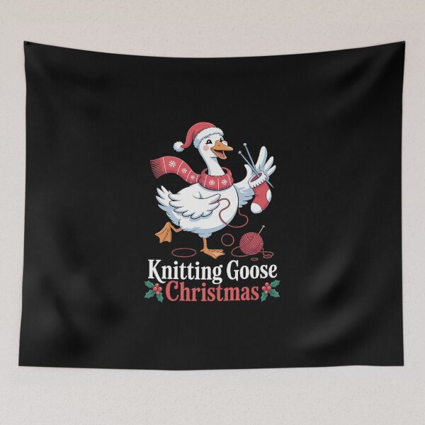 Item preview, Knitting Goose Christmas – Cute Yarn Crafter Holiday Art designed and sold by jkrphoto.