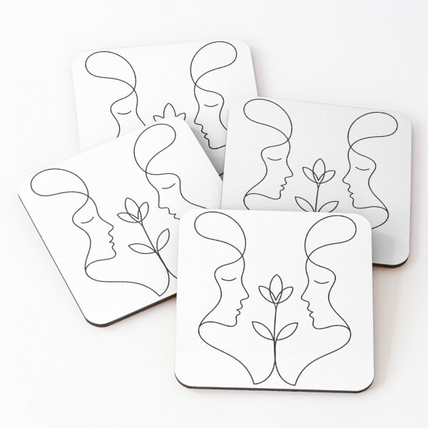 Item preview, Minimalist Faces and Plant Line Art - Botanical Connection Aesthetic Design designed and sold by Nubian Style.