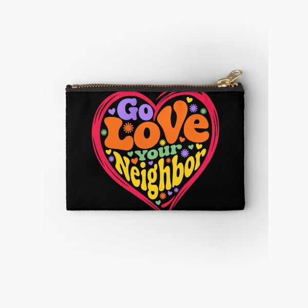 Item preview, Go Love Your Neighbor – Colorful Retro Heart Kindness Design designed and sold by D-Islamic.