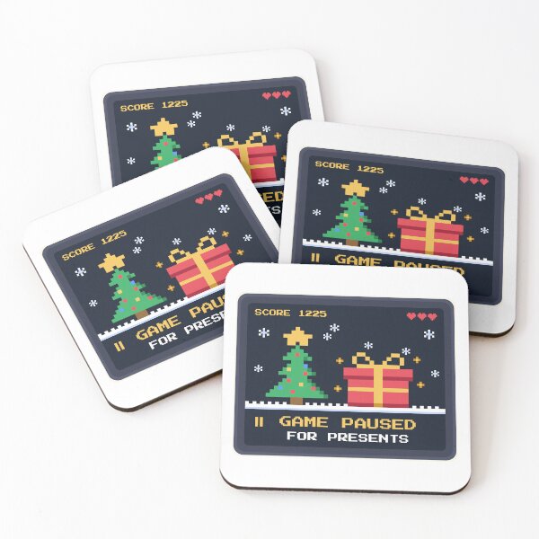 Item preview, Game Paused for Presents: Funny Gaming Christmas Pixel Art designed and sold by Diya & Dot.