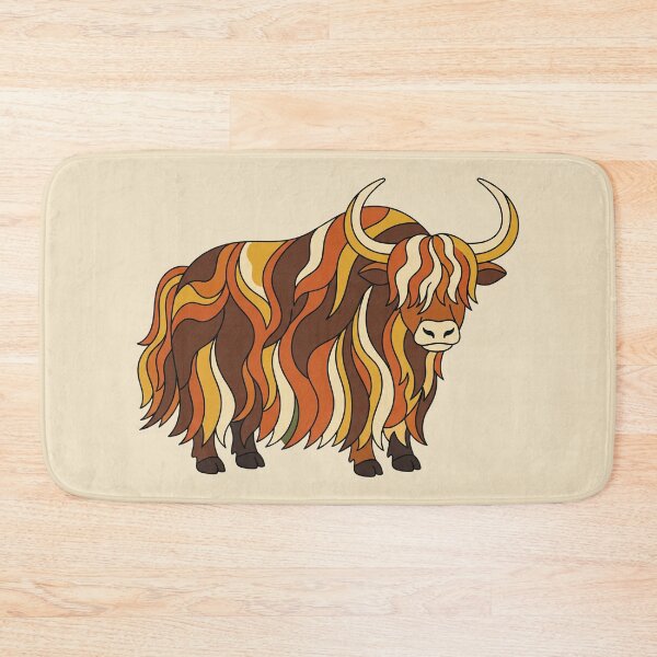 Item preview, Retro 70s Yak with Groovy Wavy Hair designed and sold by Rariks.