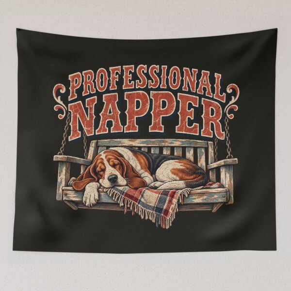 Item preview, Professional Napper – Sleepy Basset Hound designed and sold by AwesomeBeyondLimits.