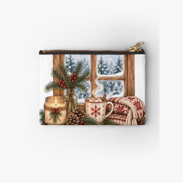 Item preview, Winter Cabin Windowsill Cozy Hygge Scene Art designed and sold by DreamelleStudio.