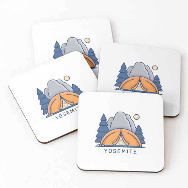Item preview, Yosemite National Park Cute Camping Tent Cozy Lantern Granite Cliff Illustration designed and sold by JIGUWORLD.